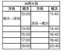点对点直达南沙深圳机场快线日开通
